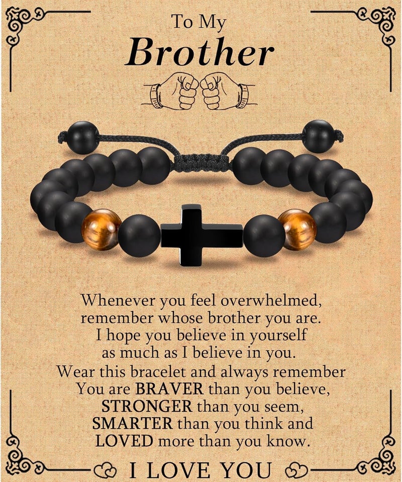 EFVISD Store Cross Bracelet Gifts for Boys Girls, Easter Basket Stuffers Baptism Communion Confirmation Birthday Christmas Valentines Graduation Gifts for Son Grandson Nephew Brother Daughter Granddaughter Niece - Image 1